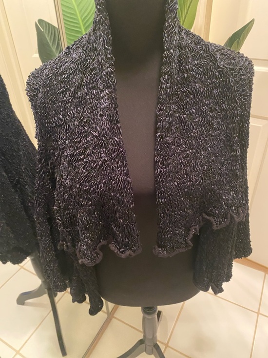 Pretty Angel Sweaters - Pretty Angel Black Open-Front Textured Shrug